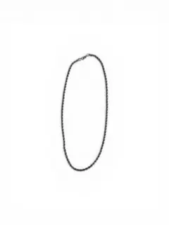 [希少]ブラック ツイストチェーン ネックレス　メタル製