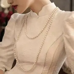 【新品】ロング　2連　3連　パールネックレス　パーティー　結婚式　アクセサリー