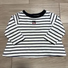 プティマイン ボーダー さくらんぼ トップス 長袖ロンT 80cm