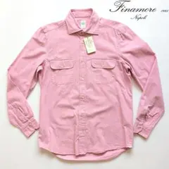 新品 FINAMORE イタリア製 コットン ボタンシツ 長袖 ピンク Sのサムネイル