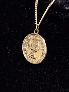 コイン型ネックレス ゴールドカラー