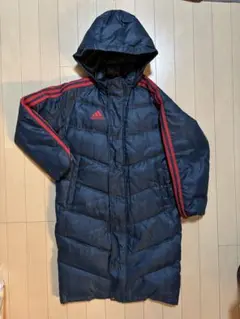 adidas フード付きネイビーベンチコート