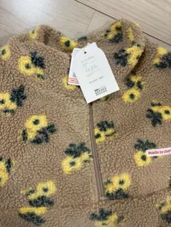 しまむら　ayano ボアZIP 花柄ボアハーフジップ