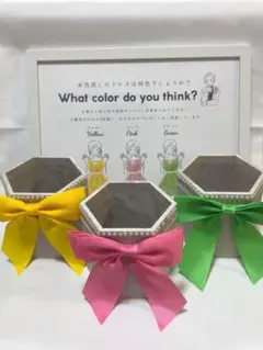 ドレス色当てクイズ(黄.ピンク.緑)