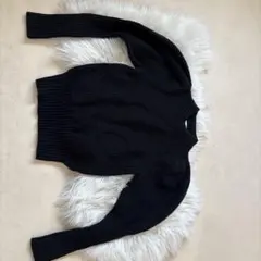 フレイアイディ❤︎美品ブラック リブ編み セーター 長袖