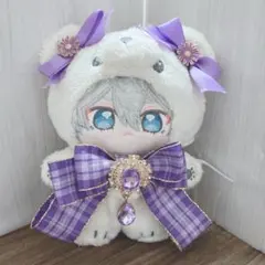 モンぬい スタイ よだれかけ ぬい服 紫 水色 羽 - メルカリ