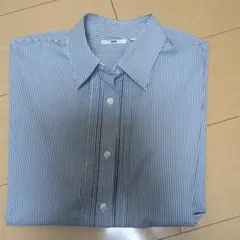UNIQLO シャツ XL 青と白ストライプ