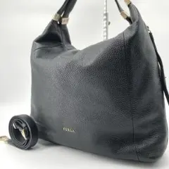 FURLA フルラ 2way ショルダーバッグ レザー バイカラー ブラック