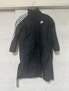 adidas ロング丈 ベンチコート ブラック 130cm