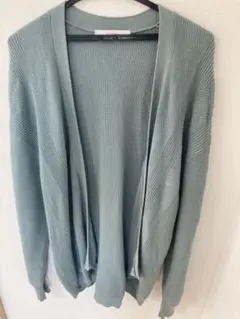 グリーンレーベル　リブ編み ミントグリーン カーディガン