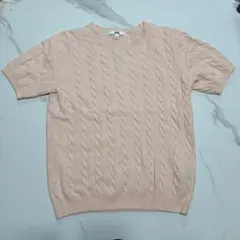 UNIQLO /ケーブルクルーネックニット　ベビーピンク