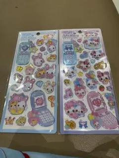 正規品 平成はっぴーフォン シール フワフワらびちゃんまじかるみゅーちゃん