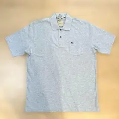 【新品タグ付】バーバリーロンドン ポロシャツ L グレー ホースマーク刺繍