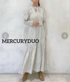 新品タグ付き マーキュリーデュオ 2WAYリボンプリントシャーリングワンピース