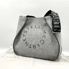 【美品】 Stella MacCARTNEY ショルダーバッグ フェルト グレー