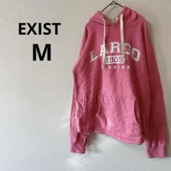 希少✨EXIST 【M】ピンク パーカー シンプル 秋 冬 海外古着 一点物