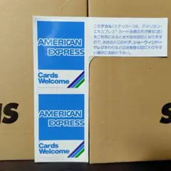 アメリカン・エキスプレス AMEX　加盟店用ステッカー　小2枚のみ　希少