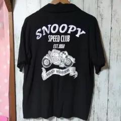 SNOOPY バイカー 半袖シャツ ブラック バイク Lサイズのサムネイル