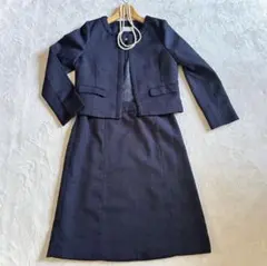 【美品】ネイビースーツ ツーピース　ジャケット＆スカート 2点セット