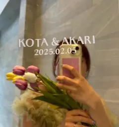 めめ様専用　006【名前入り】ウェルカム ミラーステッカー Lサイズ