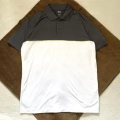 UNIQLO ユニクロ ポロシャツ ドライEX バイカラー グレー ホワイト M