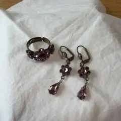 ⭐︎ミハエルネグリン⭐︎リング&ピアスセット　パープル系