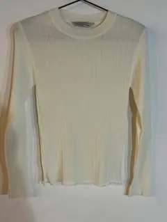 TORRAZZO DONNA 白リブ編み 長袖ニット