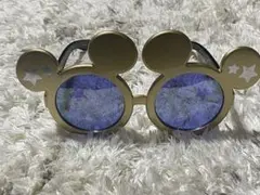 Disney ディズニー　サングラス　ミッキー型　金　ゴールド