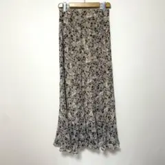 マーキュリーデュオ シフォンフラワープリーツロングスカート マキシ丈 花柄 M