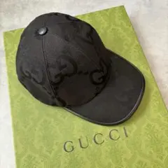 新品未使用タグ付き！GUCCI ブラック GGパターン キャップ GUCCI ブラック GGパターン キャップ