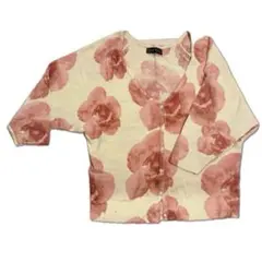 CECIL McBEE 花柄カーディガン 五分丈