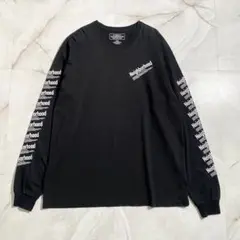 A18641 美品 ネイバーフッド スラントロゴ ロングスリーブT 黒 XL