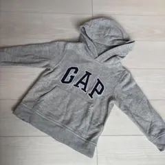 GAP 110cmパーカー　グレー 裏起毛　ロゴトレーナー