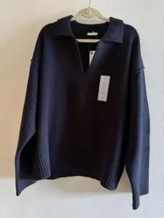 GU パフィータッチスキッパーポロセーター　XLサイズ ネイビー