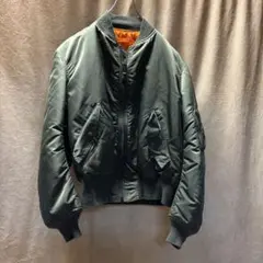 90s ALPHA MA-1 USA製 グレー ボンバージャケット シルバー