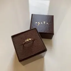 agete 天然石のピンキーリング　YG K10