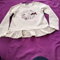 BeBe 花柄フリルTシャツ 120