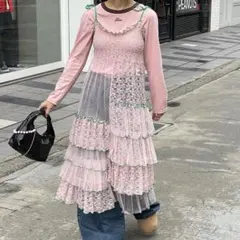 キャミワンピ　レース　ハローサンフランシスコ　ワンピース　ティアード