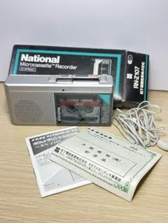 【箱説明書付/ジャンクNationalマイクロカセットレコーダー RN-Z107のサムネイル