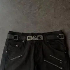 D&G Gold Logo Buckle Leather Belt
