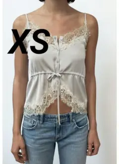ZARA サテン レースキャミソール XS - メルカリ