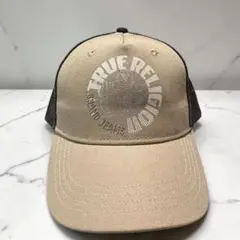 【TRUE RELIGION】新品 ベージュ×黒 バイカラー メッシュ ストーンのサムネイル