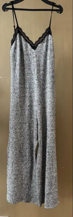 ZARA サロペット 黒と白のミックス
