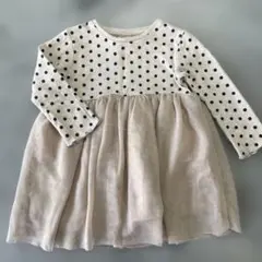 ZARAザラ　チュール　ドッキング　ドット柄 ワンピース 18-24ヶ月　92㎝