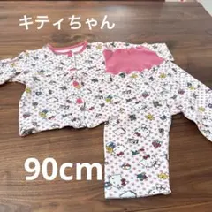 【さ様専用】キティちゃん ベビーパジャマ腹巻き付き 上下セット 90cm ピンク