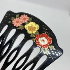 102519 樹脂　鼈甲風　菊　櫛　かんざし