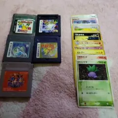 ポケットモンスター！ゲームボーイソフト5セット！(複数枚状態悪いポケカ付き)