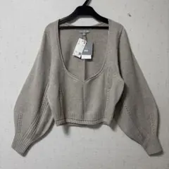 【新品】ユニクロ 3Dボリュームスリーブセーター (L) UNIQLO
