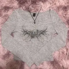Y2K グレー 長袖Tシャツ