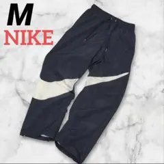 М ナイキ NIKE ウーブン ビッグスウォッシュ ナイロンパンツ 黒 ブラック